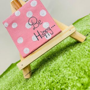 Be Happy - Polka Dot Mini Canvas Painting