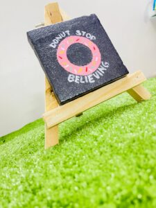 'Donut Stop Believing' Mini Painting with Easel