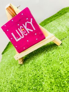 Be Happy' Pink Polka Dot Mini Canvas Art