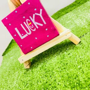 Be Happy' Pink Polka Dot Mini Canvas Art