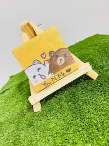 You N Me" Bears Mini Painting with Easel