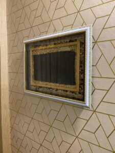 Islamic Wall Art: Preserved Ghilaf-e-Kaaba Piece