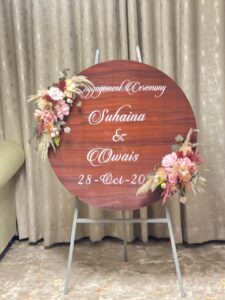 Handcrafted Wooden Event Sign for Engagement & Wedding