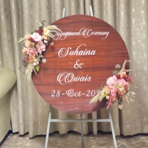 Handcrafted Wooden Event Sign for Engagement & Wedding