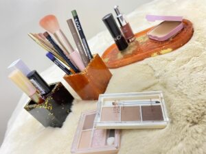 Unique Desk & Vanity Organizer with Jars and Tray