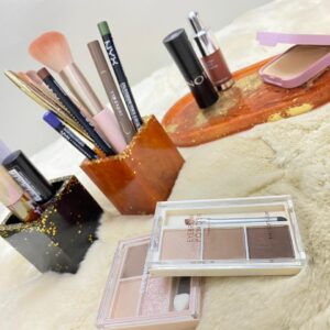 Unique Desk & Vanity Organizer with Jars and Tray