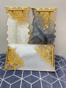 (Pack of 3) Elegant Resin Tray Set | Decorative Trays