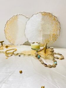 Custom Decorative Resin Tray & Plague Set - Jewelry & Makeup Organizer