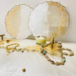 Custom Decorative Resin Tray & Plague Set - Jewelry & Makeup Organizer