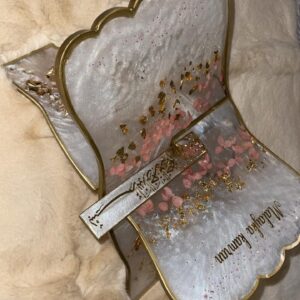 Handmade Floral Resin Rehal & Bookmark Set