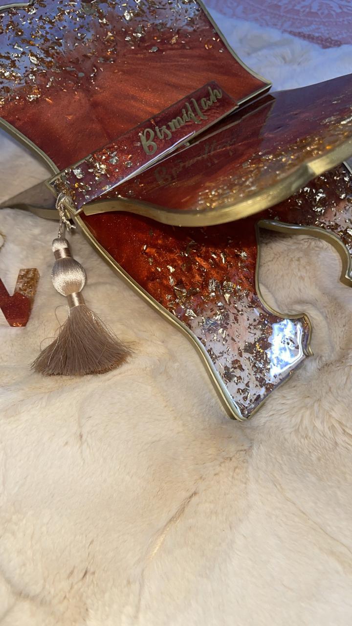 Artisan Rehal and Bookmark Set with "Bismillah" Inscription - Image 2