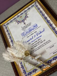 Elegant Nikah Certificate Frame and Pen Set